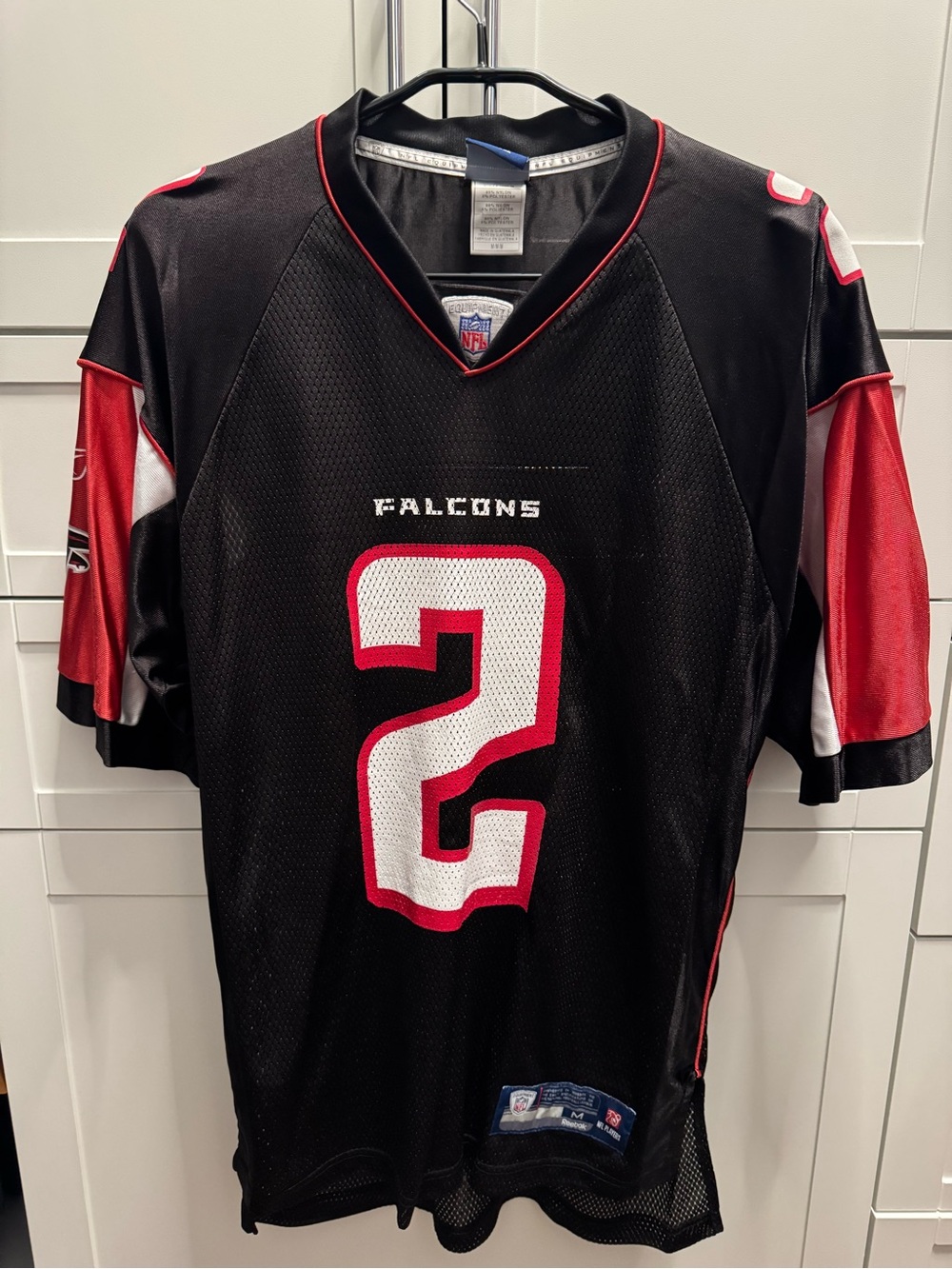 Black Men’s Sports Jersey with White and Red Number 2